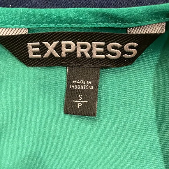 Express Emerald Green and Navy Color Block Dress - Picture 5 of 5